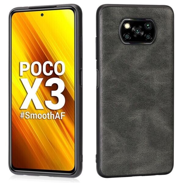 

Защитный чехол Deexe Leather Back Cover для Xiaomi Poco X3 - Grey