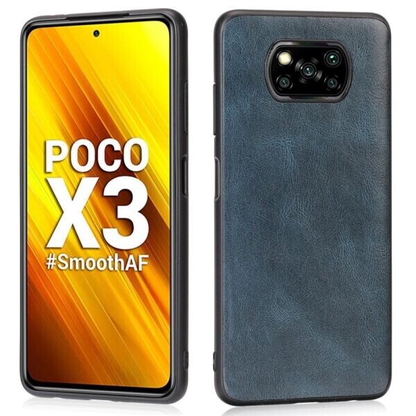 

Защитный чехол Deexe Leather Back Cover для Xiaomi Poco X3 - Blue