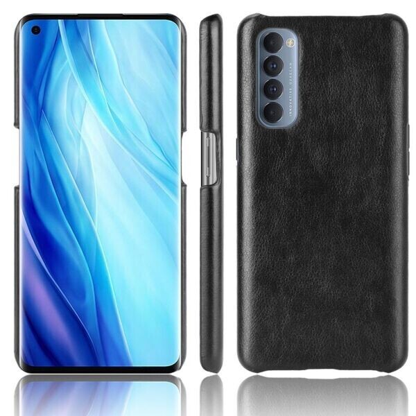 

Защитный чехол Deexe Leather Back Cover для OPPO Reno 4 Pro - Black