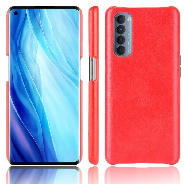 

Защитный чехол Deexe Leather Back Cover для OPPO Reno 4 Pro - Red