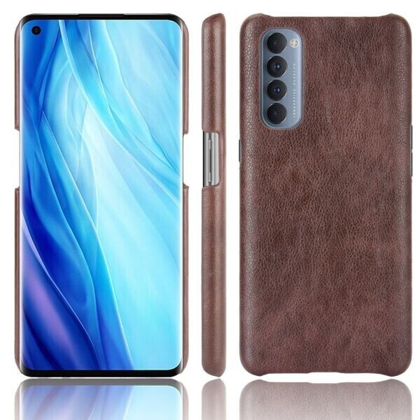 

Защитный чехол Deexe Leather Back Cover для OPPO Reno 4 Pro - Brown