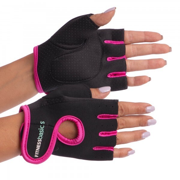 

Перчатки для фитнеca FITNESS BASICS BC-893 р-р L,черный-розовый