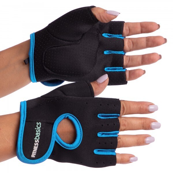 

Перчатки для фитнеca FITNESS BASICS BC-893 р-р M,черный-голубой