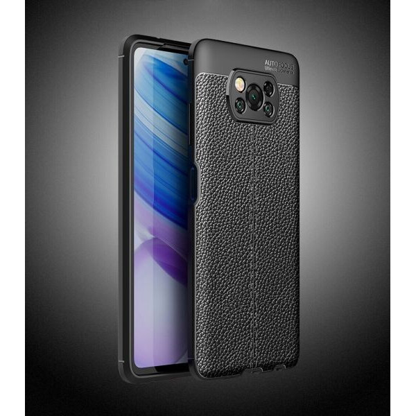 

Защитный чехол Deexe Leather Cover для Xiaomi Poco X3 - Black