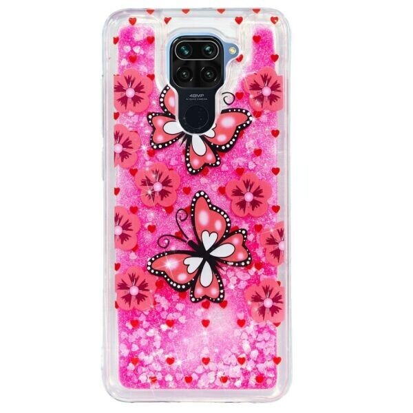 

Силиконовый (TPU) чехол Deexe Fashion Glitter для Xiaomi Redmi Note 9 - Butterfly and Blossom