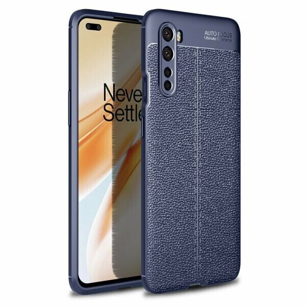 

Защитный чехол Deexe Leather Cover для OnePlus Nord - Blue