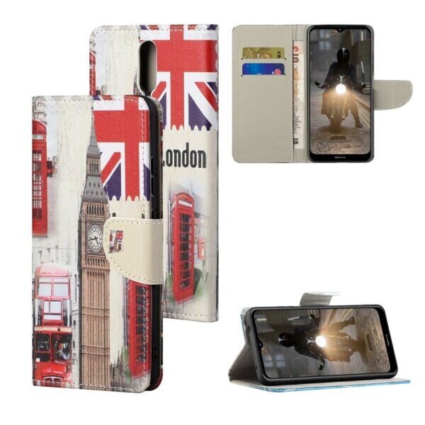 

Чехол-книжка Deexe Color Wallet для Nokia 2.4 - London Elements