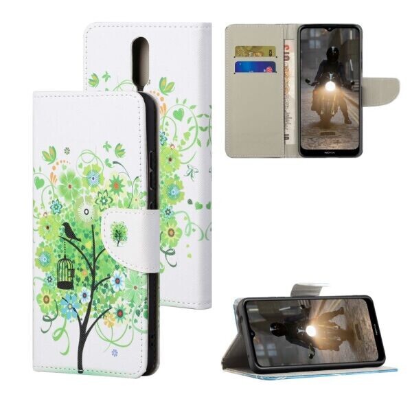 

Чехол-книжка Deexe Color Wallet для Nokia 2.4 - Green Tree