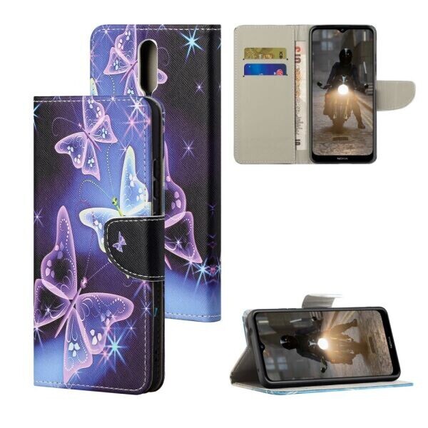 

Чехол-книжка Deexe Color Wallet для Nokia 2.4 - Vivid Butterflies
