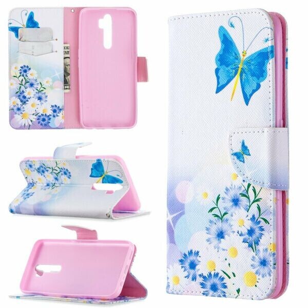 

Чехол-книжка Deexe Color Wallet для OPPO A5 2020 / A9 2020 - Butterfly and Daisy