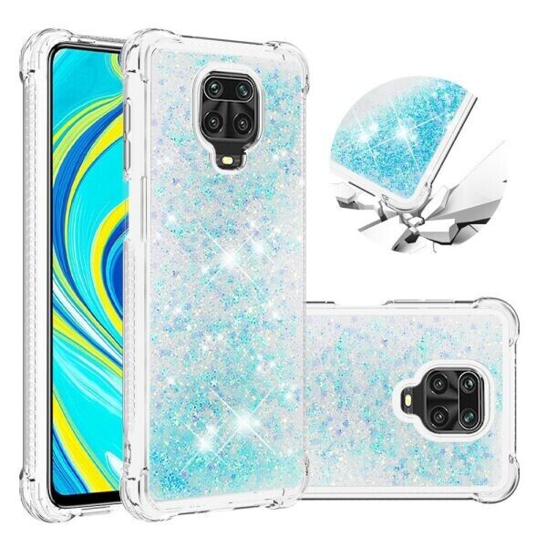 

Силиконовый (TPU) чехол Deexe Liquid Glitter для Xiaomi Redmi Note 9 Pro / Note 9 Pro Max / Note 9S - Baby Blue