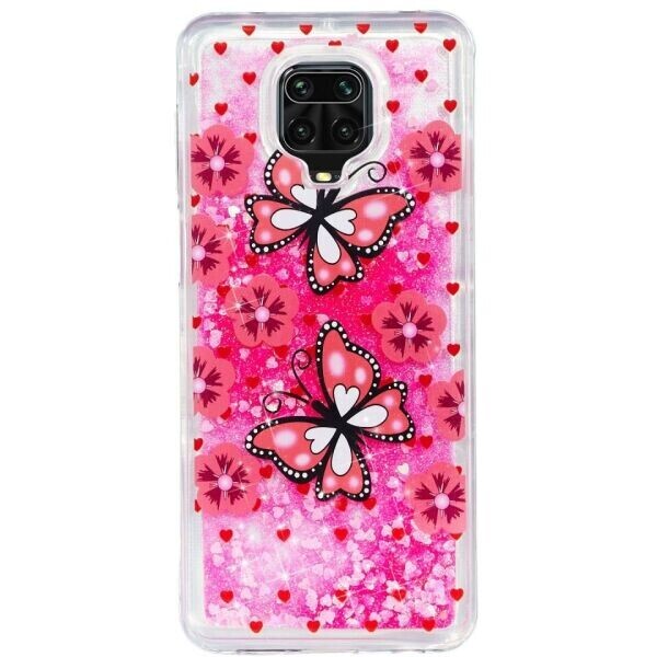 

Силиконовый (TPU) чехол Deexe Fashion Glitter для Xiaomi Redmi Note 9 Pro / Note 9 Pro Max / Note 9s - Butterfly and Blossom