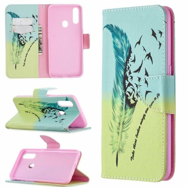 

Чехол-книжка Deexe Color Wallet для OPPO A31 - Feather Pattern