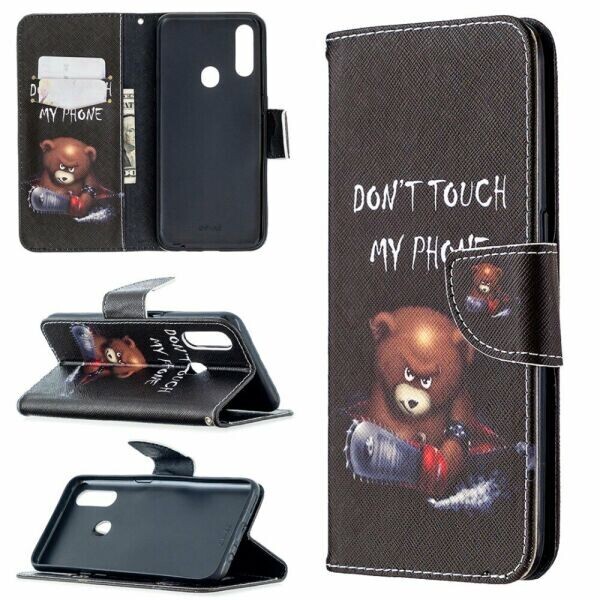 

Чехол-книжка Deexe Color Wallet для OPPO A31 - Brown Bear and Warning Words