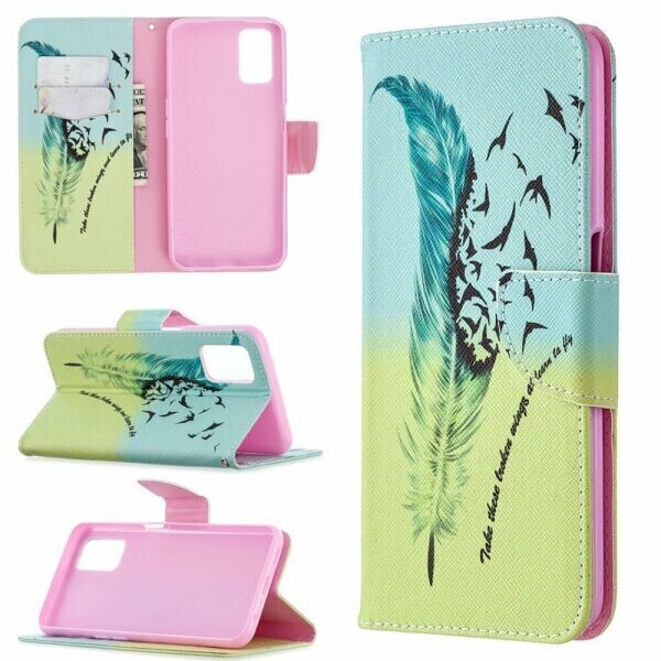 

Чехол-книжка Deexe Color Wallet для OPPO A52 / A72 / A92 - Feather Pattern