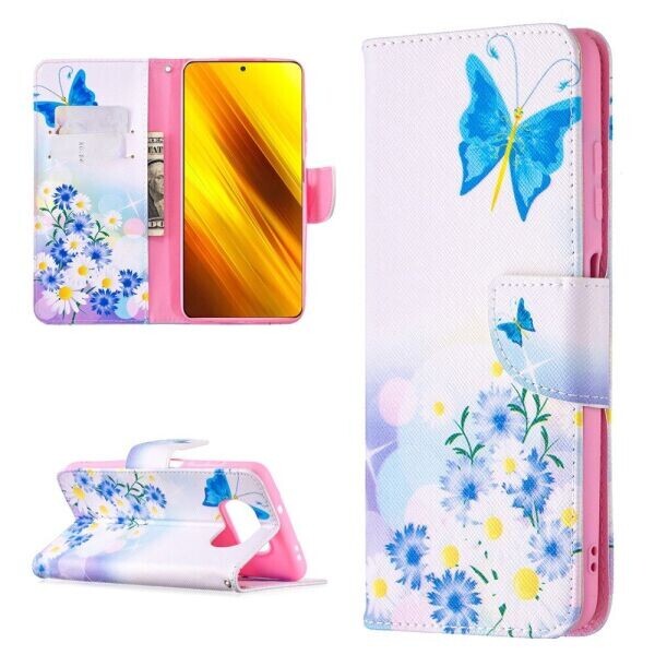 

Чехол-книжка Deexe Color Wallet для Xiaomi Poco X3 - Blue Butterfly
