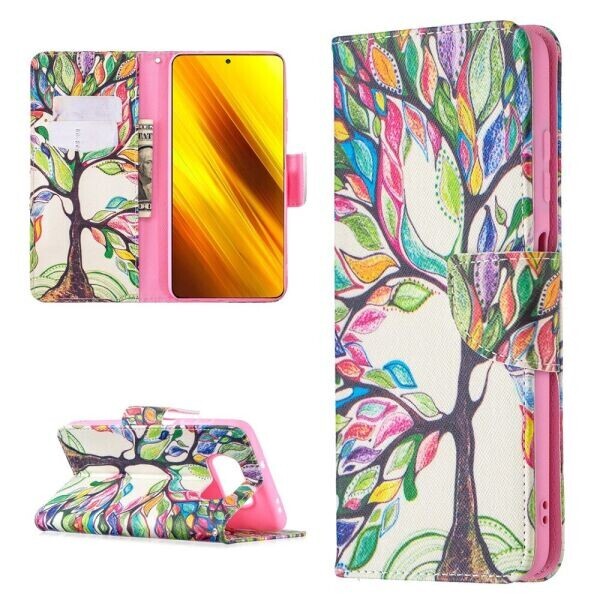 

Чехол-книжка Deexe Color Wallet для Xiaomi Poco X3 - Colorized Tree