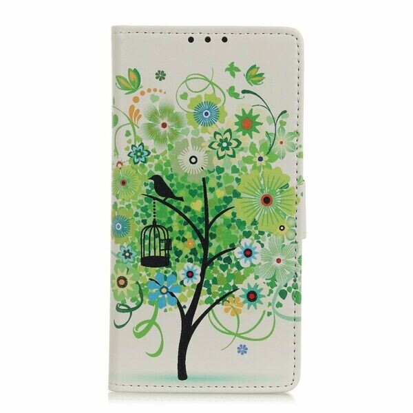 

Чехол Deexe Life Style Wallet для Xiaomi Redmi 9 - Green Flowers Tree Birdcage