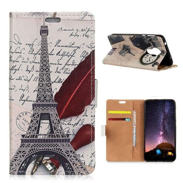 

Чехол Deexe Life Style Wallet для Nokia 3.4 - Eiffel Tower and Characters