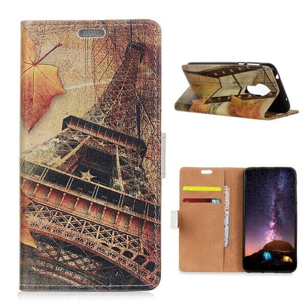 

Чехол Deexe Life Style Wallet для Nokia 3.4 - Maple Leaves and Eiffel Tower