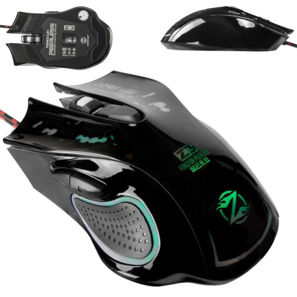 

Мышь проводная компьютерная USB Zornwee Z3 с изменяемой подсветкой 7 цветов и 800/1200/1600dpi Black