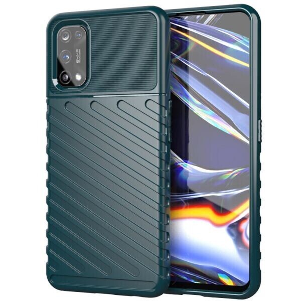 

Защитный чехол Deexe Thunder Series для Realme 7 Pro - Green