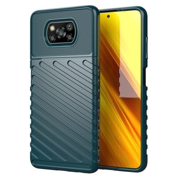 

Защитный чехол Deexe Thunder Series для Xiaomi Poco X3 - Green