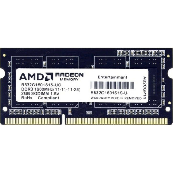 

AMD GB SO-DIMM DDR3 1600 MHz Radeon R5 Entertainment (R532G1601S1S-U)
