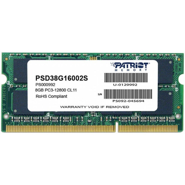 

SO-DIMM 8GB/1600 DDR3 1.5В Patriot Signature Line (PSD38G16002S)