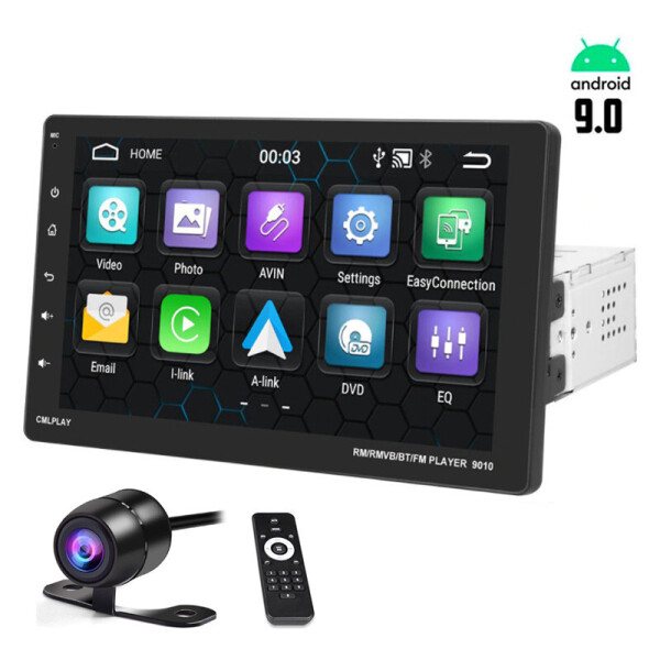

Автомагнитола 1 DIN CML-PLAY 9010A с регулируемым сенсорным экраном 9 дюймов, USB, BT, GPS, Wi-fi, Android 9.0 и камерой заднего вида