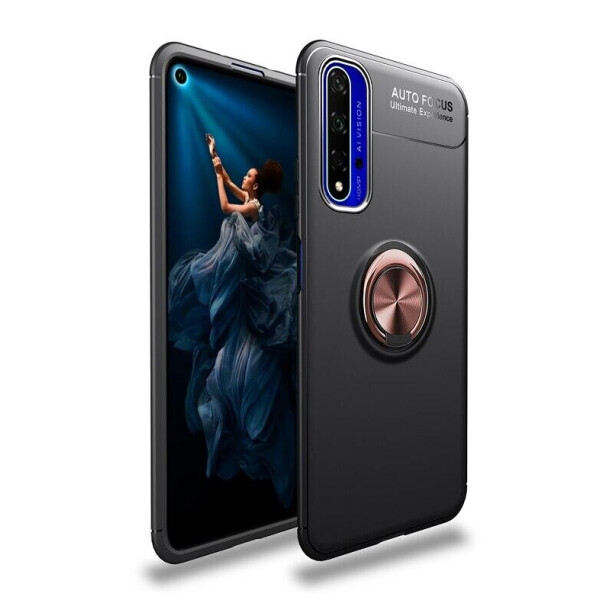 

Чехол Fiji Hold для Huawei Nova 5T бампер накладка с подставкой Black-Gold