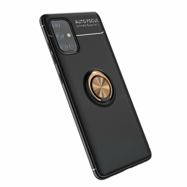 

Чехол Fiji Hold для Samsung Galaxy A71 (A715) бампер накладка с подставкой Black-Gold