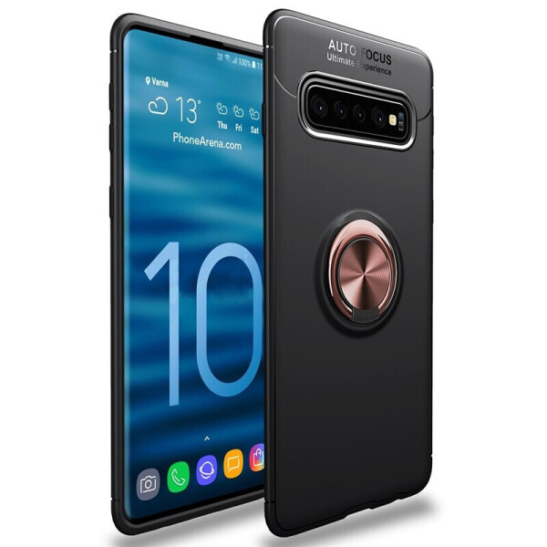 

Чехол Fiji Hold для Samsung Galaxy S10 (G973) бампер накладка с подставкой Black-Gold