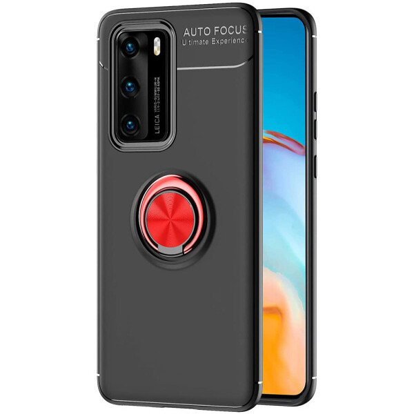 

Чехол Fiji Hold для Huawei P40 бампер накладка с подставкой Black-Red