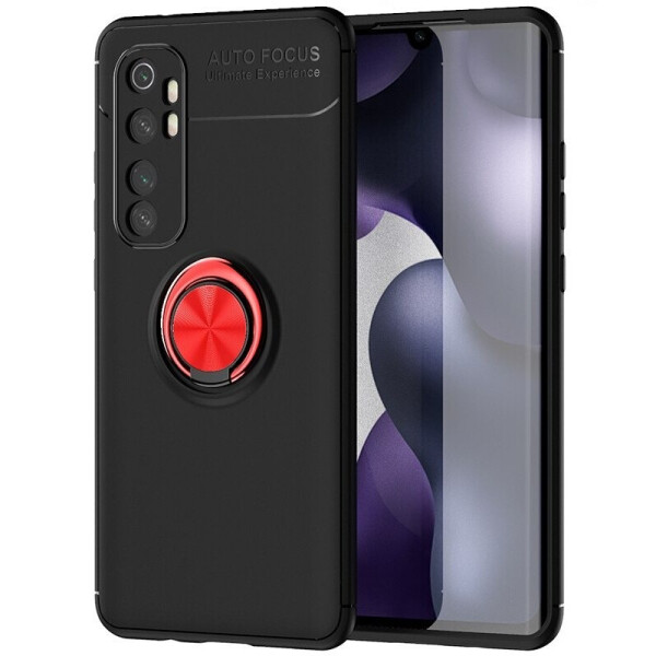 

Чехол Fiji Hold для Xiaomi Mi Note 10 Lite бампер накладка с подставкой Black-Red