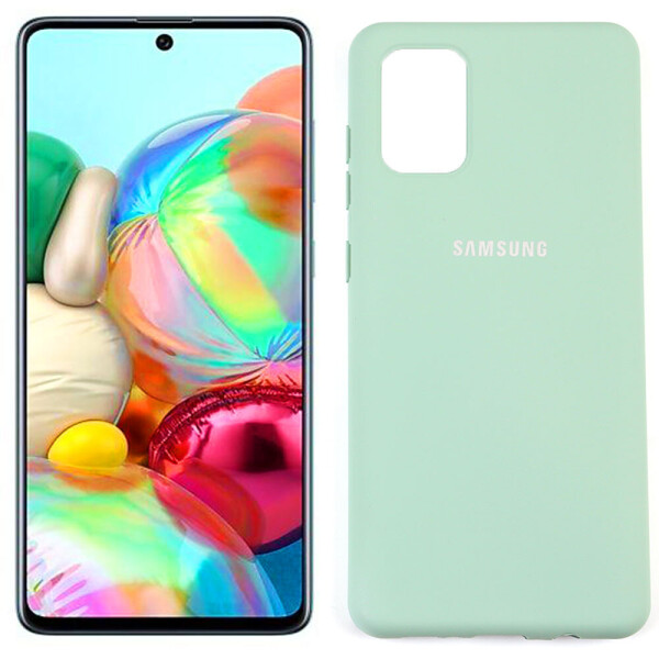 

Чехол силиконовый для Samsung A715 Galaxy A71 Голубой FULL (29031)