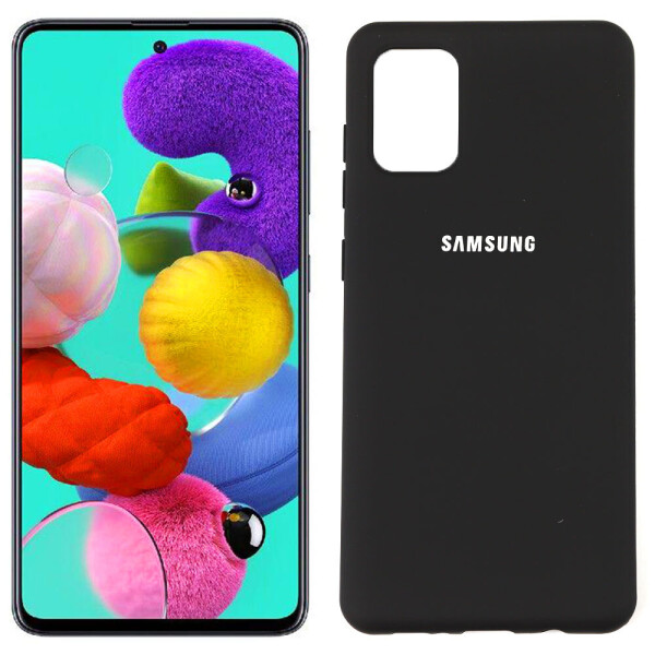 

Чехол силиконовый для Samsung A515 Galaxy A51 Чёрный FULL (29024)