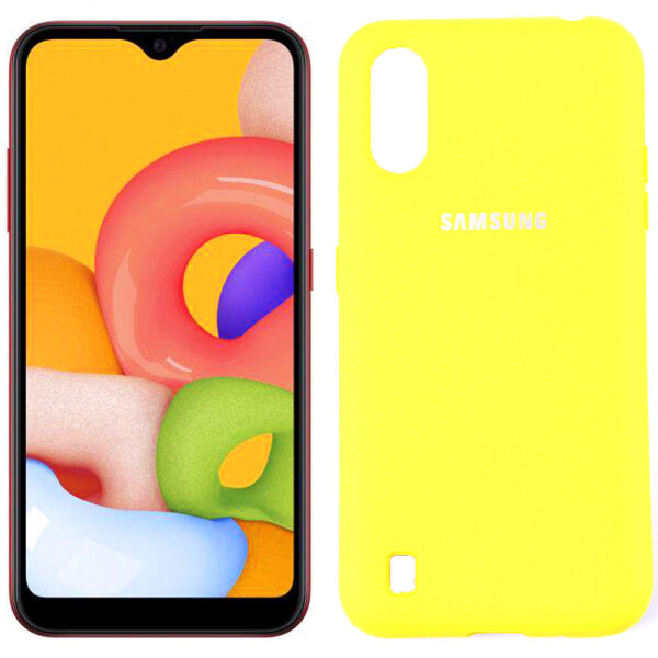 

Чехол силиконовый для Samsung A015 Galaxy A01 2020 Желтый FULL (29233)