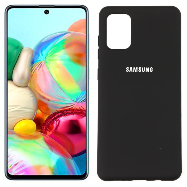 

Чехол силиконовый для Samsung A715 Galaxy A71 Чёрный FULL (29032)