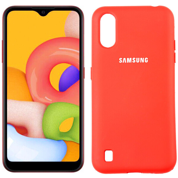 

Чехол силиконовый для Samsung A015 Galaxy A01 2020 Красный FULL (29232)