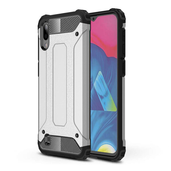 

Бронированный противоударный TPU+PC чехол Immortal для Samsung Galaxy M10 Серебряный