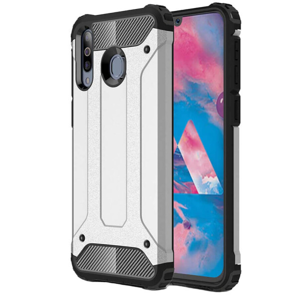 

Бронированный противоударный TPU+PC чехол Immortal для Samsung Galaxy M30 Серебряный