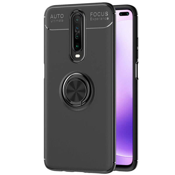 

TPU чехол Deen ColorRing под магнитный держатель для Xiaomi Redmi K30 / Poco X2 Черный / Черный