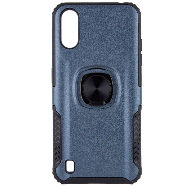 

TPU+PC чехол Deen EdgeRing с креплением под магнитный держатель для Samsung Galaxy A01 Металл / Gun Metal