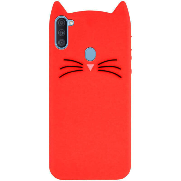 

Силиконовая накладка 3D Cat для Samsung Galaxy A11 Красный