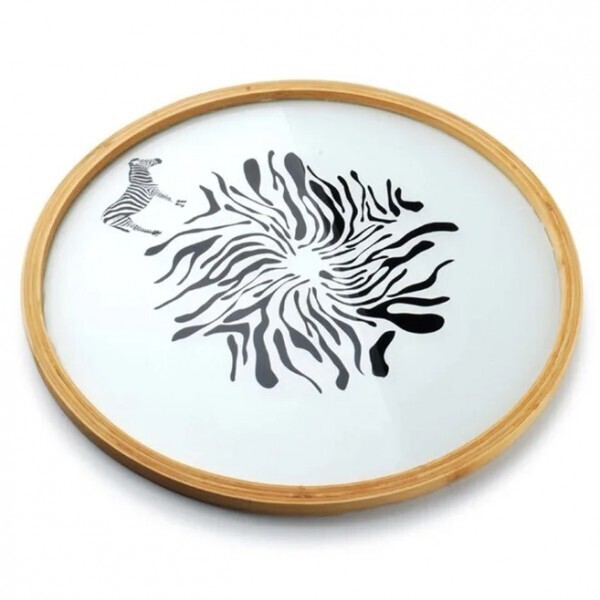 

Поднос стеклянный круглый Zebra 38 см. Flora 30407