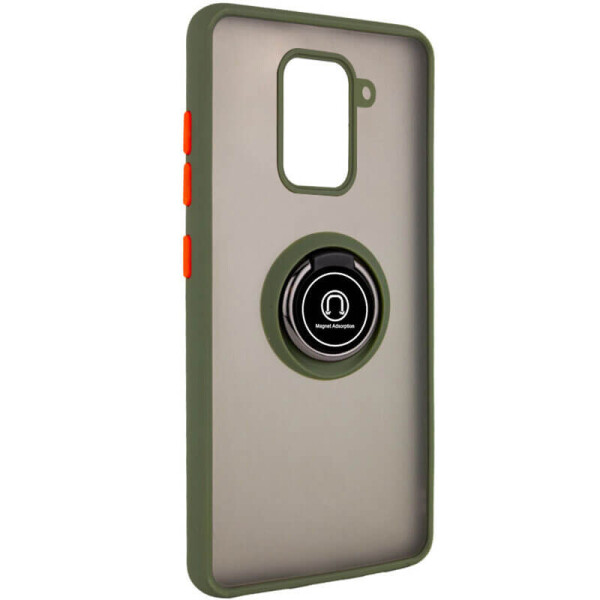

TPU+PC чехол Deen ColorEdgingRing for Magnet для Xiaomi Redmi Note 9 / Redmi 10X Оливковый