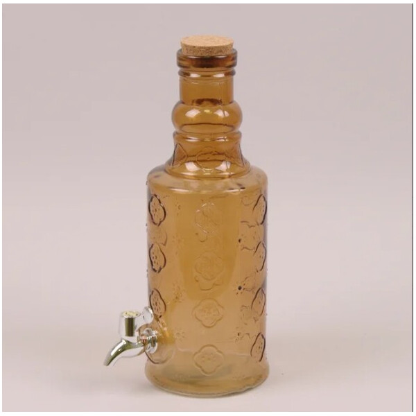 

Бутылка стеклянная с краником Flora коричневая 2 л. 35108