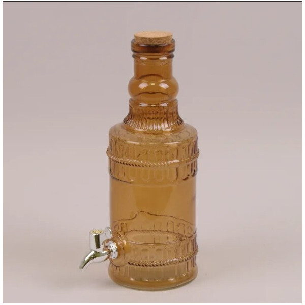 

Бутылка стеклянная с краником Flora коричневая 2 л. 35105