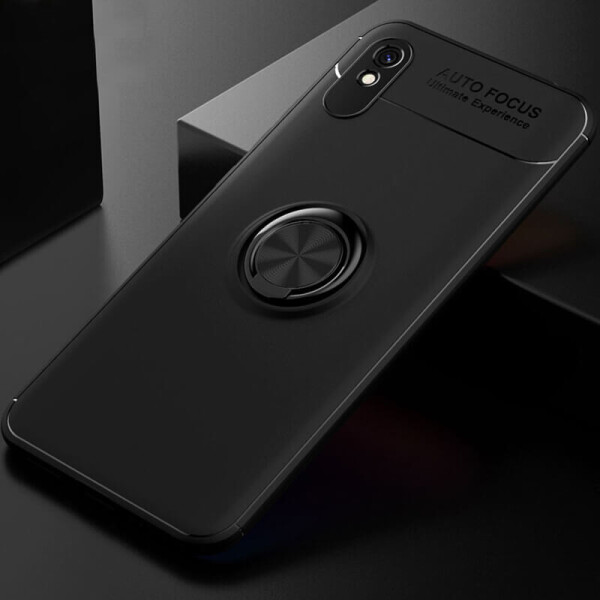 

TPU чехол Deen ColorRing под магнитный держатель (opp) для Xiaomi Redmi 9A Черный / Черный